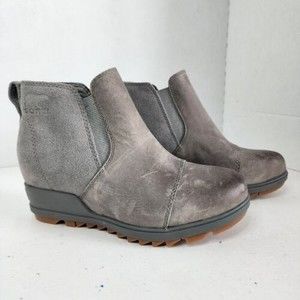 Sorel Evie Ankle Boots Womens 5 Quarry Gray Pull On